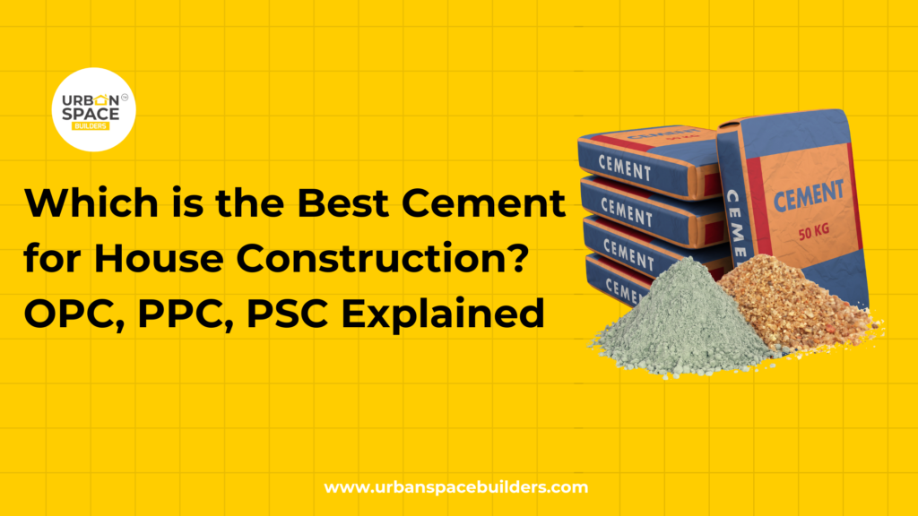 Best cement for house construction, recommended by Urbanspace Builders, explaining the types and benefits for strong, durable buildings.